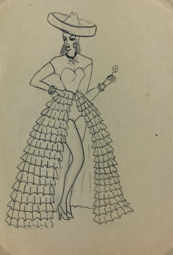 Fashion Original Art - Fashion, French, c.1950
