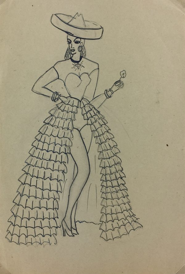 Fashion Original Art - Fashion, French, c.1950