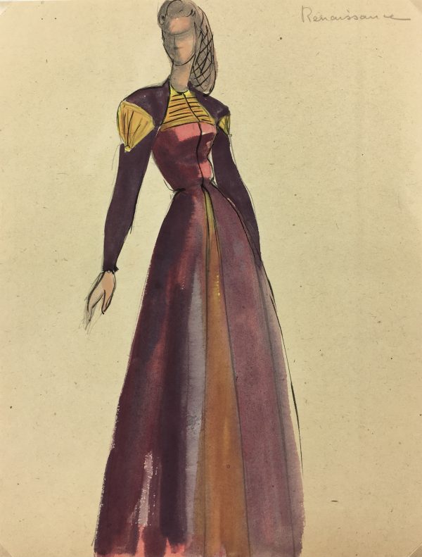 Fashion Original Art - Renaissance, S. Lecoconnier, c.1920