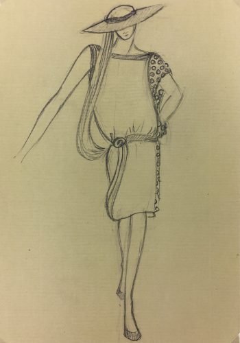 Fashion Original Art - Fashion Drawing, French, c.1950