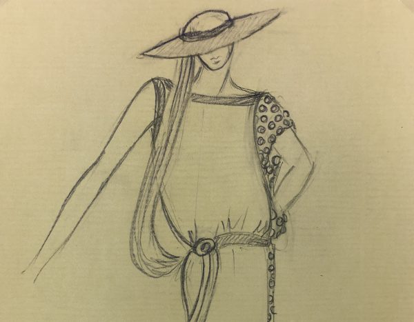 Fashion Original Art - Fashion Drawing, French, c.1950