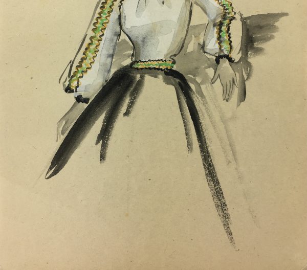 Fashion Original Art - Fashion, S. Lecoconnier, c.1920