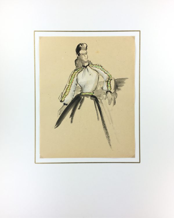Fashion Original Art - Fashion, S. Lecoconnier, c.1920