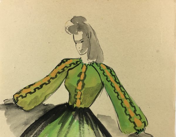 Fashion Original Art - Fashion, S. Lecoconnier, c.1920