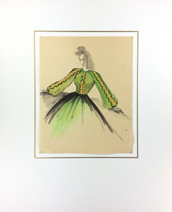 Fashion Original Art - Fashion, S. Lecoconnier, c.1920