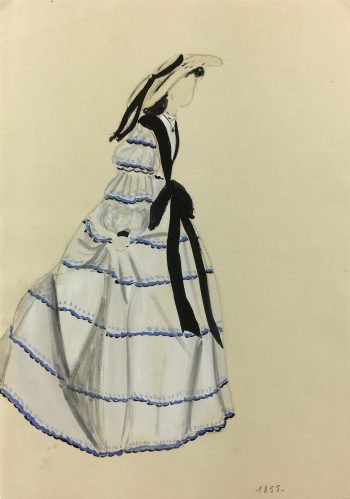 Fashion Original Art - 19th C. Fashion, S. Lecoconnier, c.1920