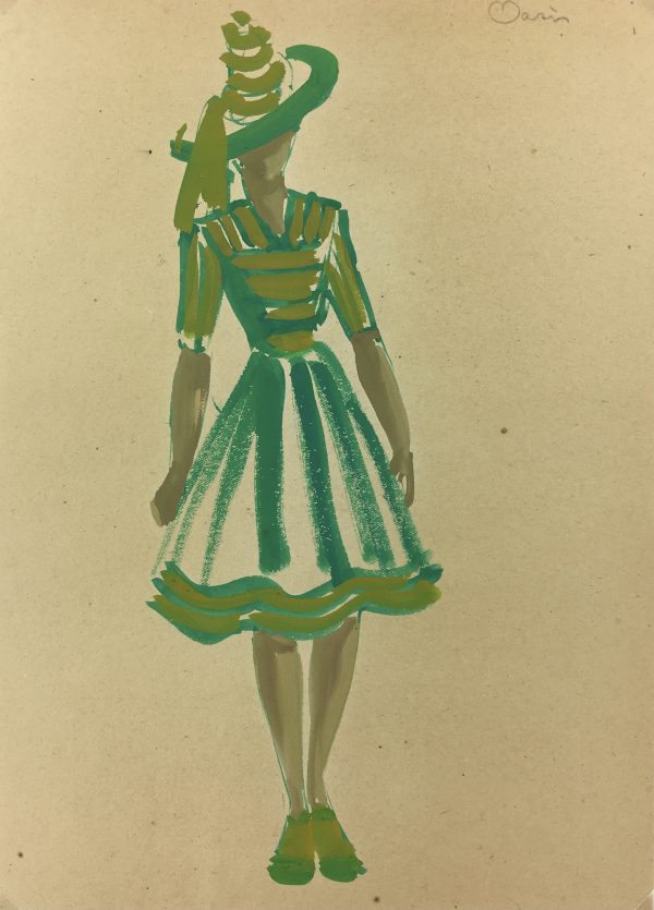 Fashion Original Art - Fashion, S. Lecoconnier, c.1920