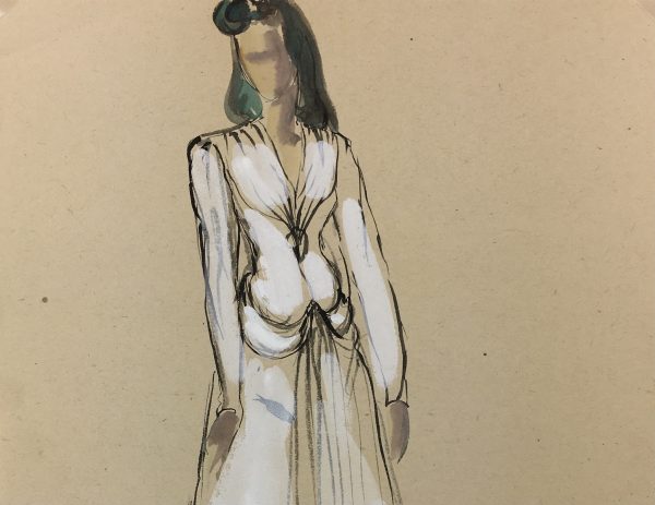 Fashion Original Art - Fashion, S. Lecoconnier, c.1920
