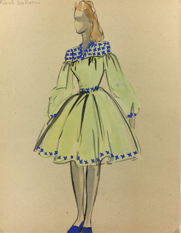 Fashion Original Art - Fashion, S. Lecoconnier, c.1920