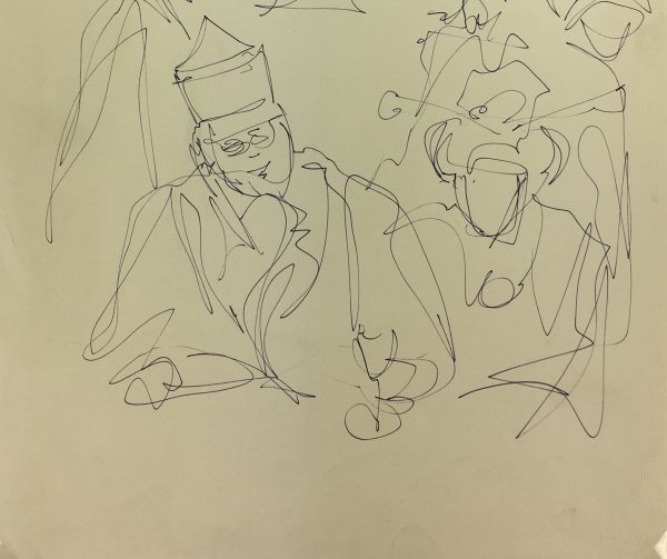 Figures Original Art - Converging Figures, French, c. 1960