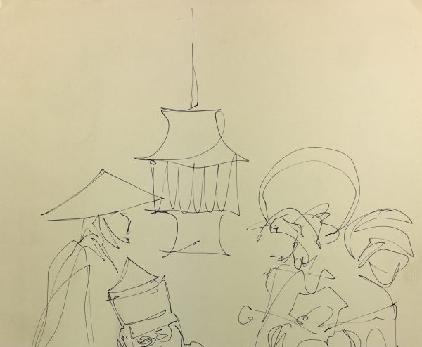 Figures Original Art - Converging Figures, French, c. 1960