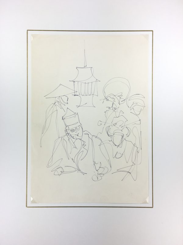 Figures Original Art - Converging Figures, French, c. 1960