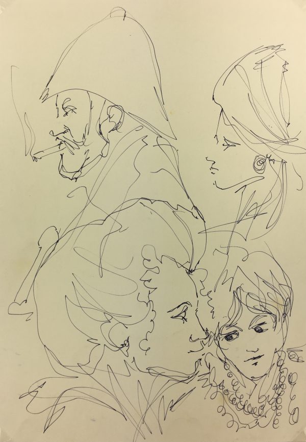 Figures Original Art - Converging Figures, French, c. 1960