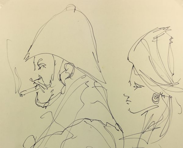 Figures Original Art - Converging Figures, French, c. 1960