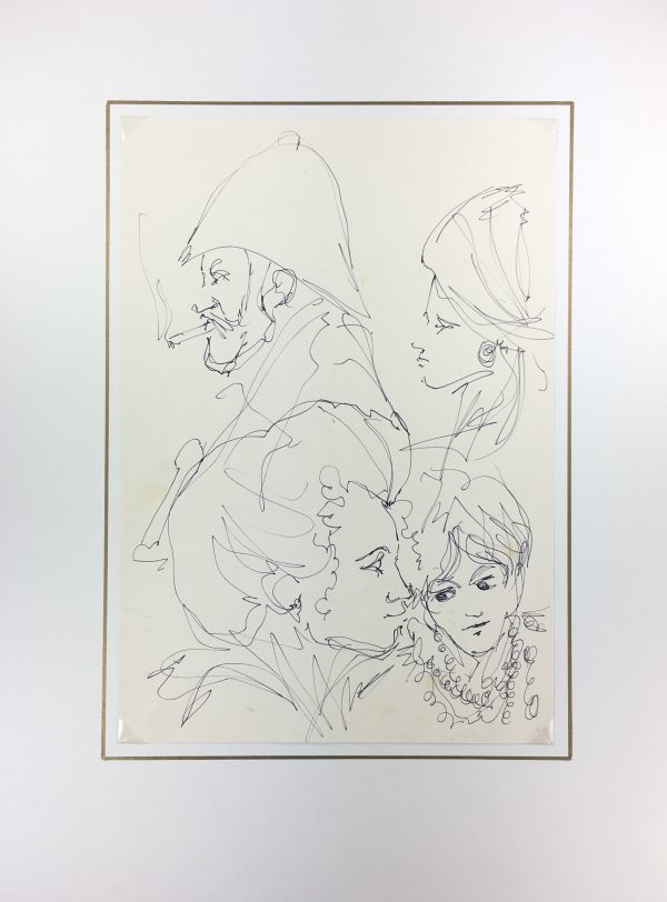 Figures Original Art - Converging Figures, French, c. 1960