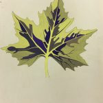 Flowers & Plants Original Art - Vibrant Leaf, French, c. 1950