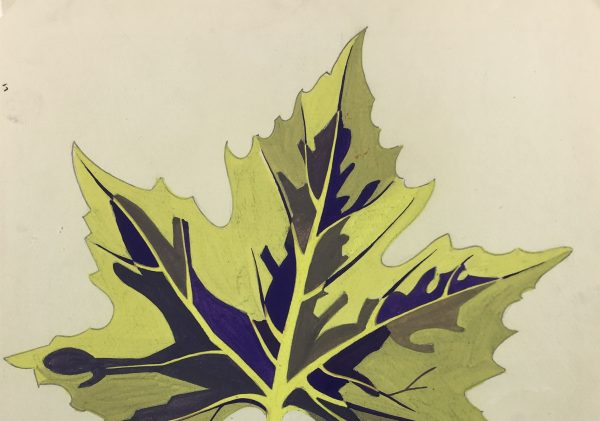 Flowers & Plants Original Art - Vibrant Leaf, French, c. 1950