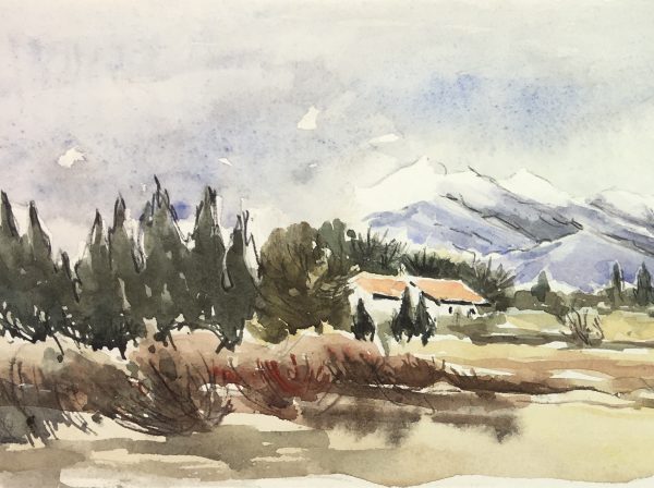 France Original Art - Argeles, France, H. Courant, 1982