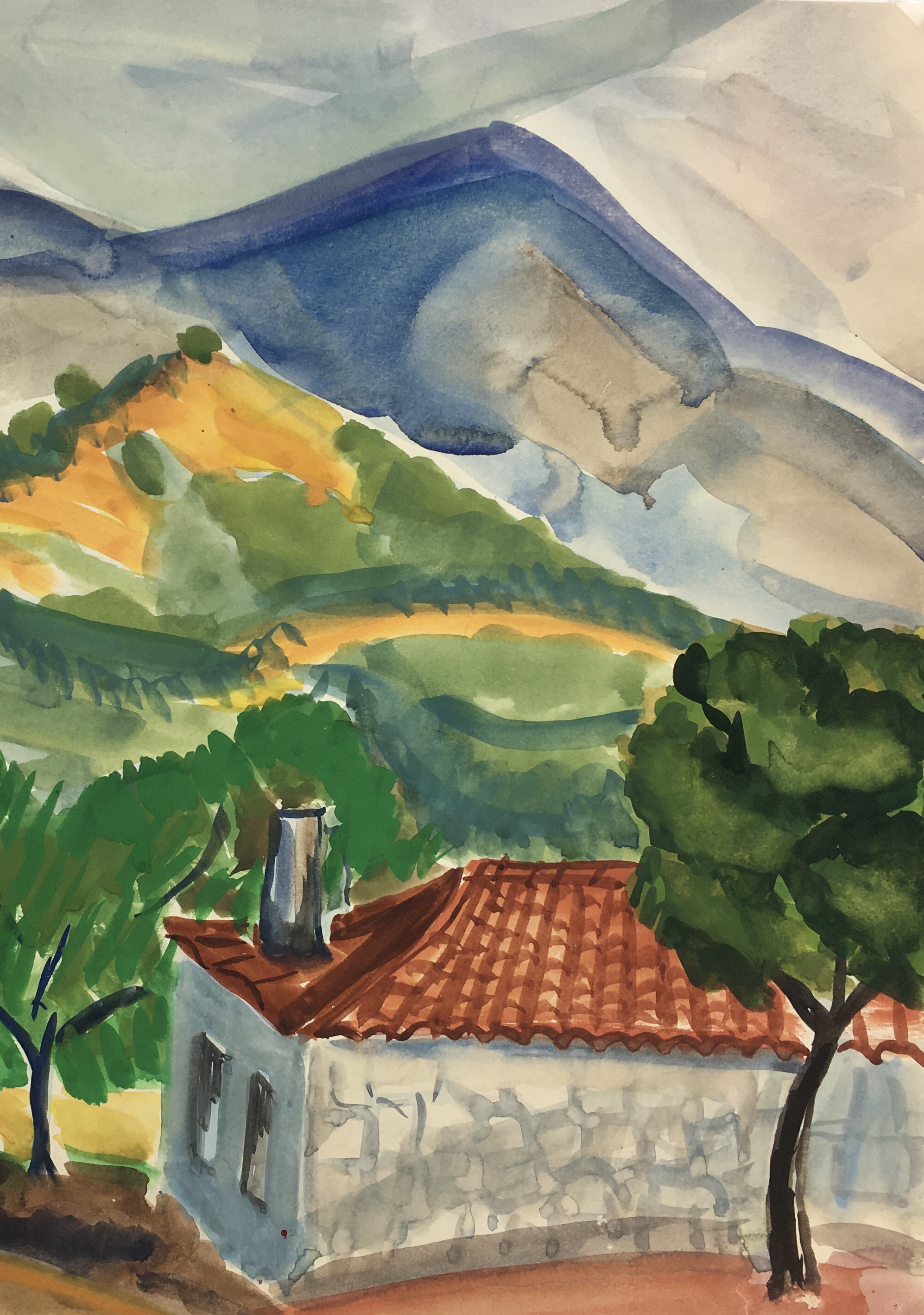 France Original Art - Southern France, Watercolor, 2000s