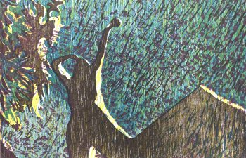 Modern  Original Art - Abstract Scene, Kismine Varner, c.1990