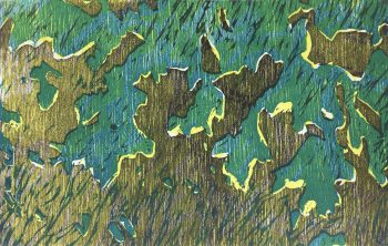 Modern  Original Art - Abstract Scene, Kismine Varner, c.1990