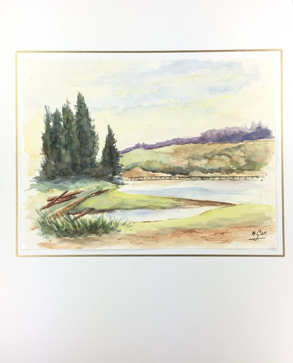 Landscapes Original Art - Landscape, H. Gat, c.1950