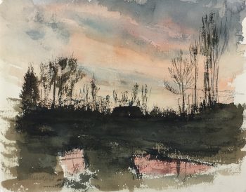 Landscapes Original Art - Sunset, P. B., c.1960
