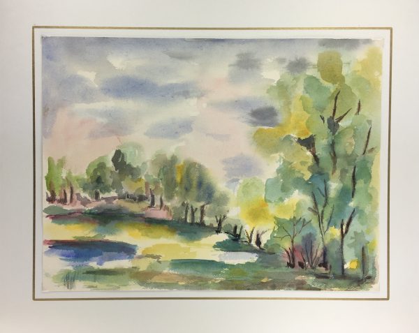 Landscapes Original Art - Landscape, Watercolor, c.1980