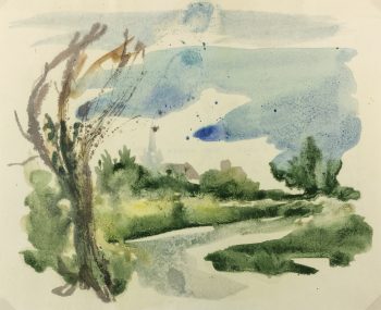 Landscapes Original Art - The Road, Watercolor, c.1970