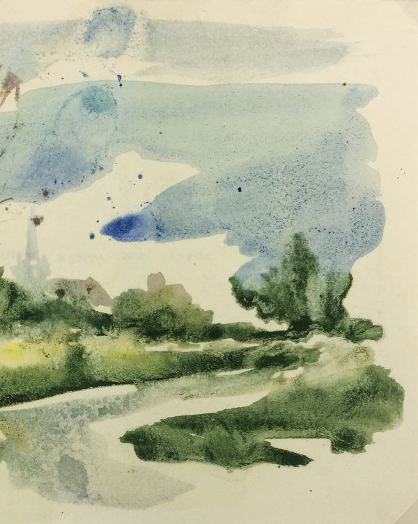 Landscapes Original Art - The Road, Watercolor, c.1970