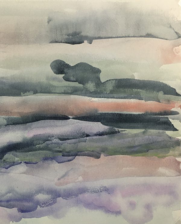 Landscapes Original Art - Abstract Fields, Watercolor, 1990s