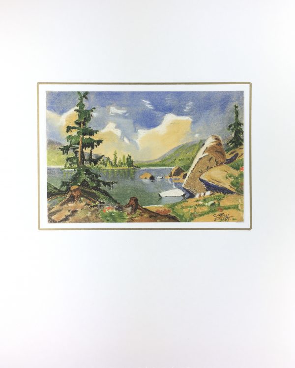 Lakes & Ponds Original Art - Vibrant Lakeside, Signed, French, 1937