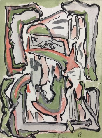 Abstract Modern Original Art - Motor Labyrinth, Signed, 1988