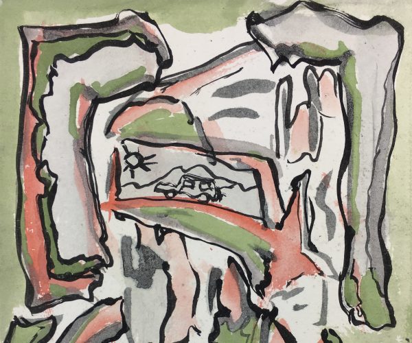 Abstract Modern Original Art - Motor Labyrinth, Signed, 1988