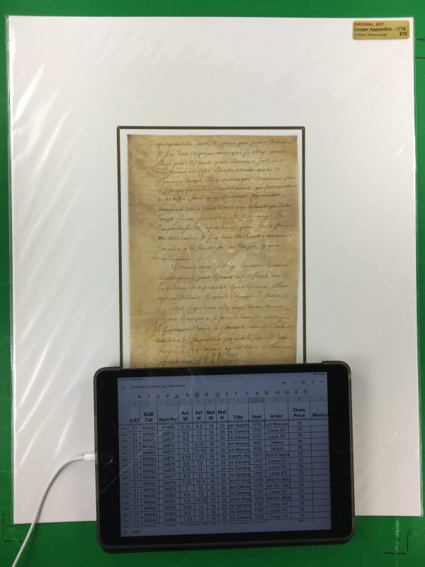 Manuscripts Original Art - Copper Apprentice, Vellum Manuscript, 1776