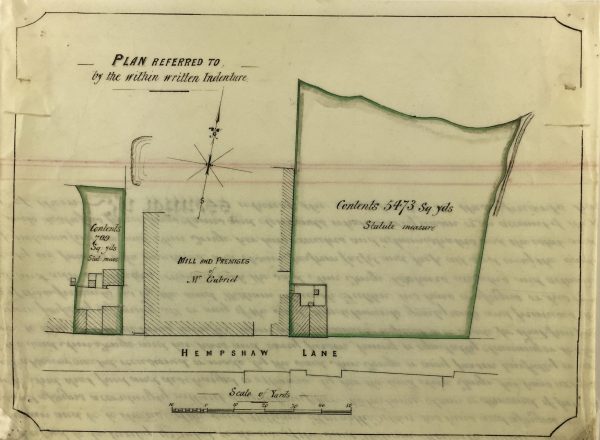 Manuscripts Original Art - Property Map, Vellum Fragment, 1873