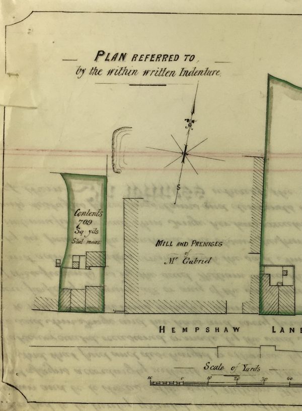 Manuscripts Original Art - Property Map, Vellum Fragment, 1873