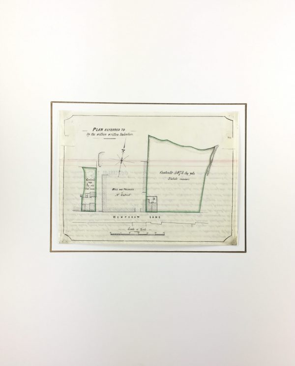 Manuscripts Original Art - Property Map, Vellum Fragment, 1873