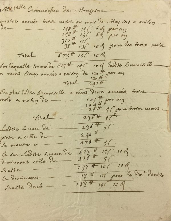 Manuscripts Original Art - Lady's Accounts, Louis XV, 1713