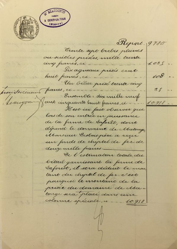 Manuscripts Original Art - Ewes & Ram, Inventory, 1901