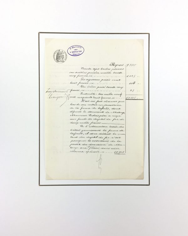 Manuscripts Original Art - Ewes & Ram, Inventory, 1901