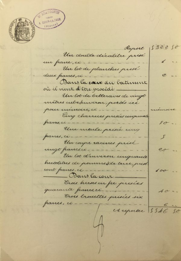 Manuscripts Original Art - Garden Tools, Inventory, 1901