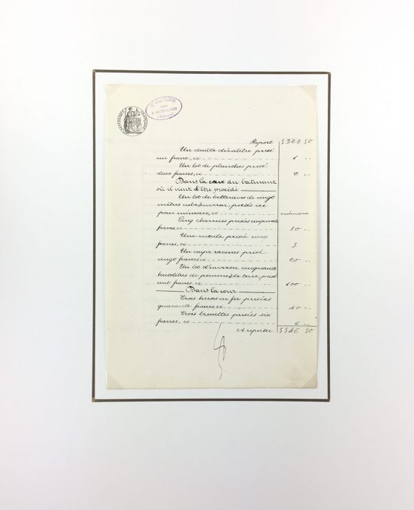 Manuscripts Original Art - Garden Tools, Inventory, 1901