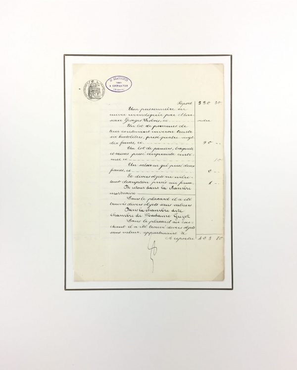 Manuscripts Original Art - Potatoes & Salt, Inventory, 1901