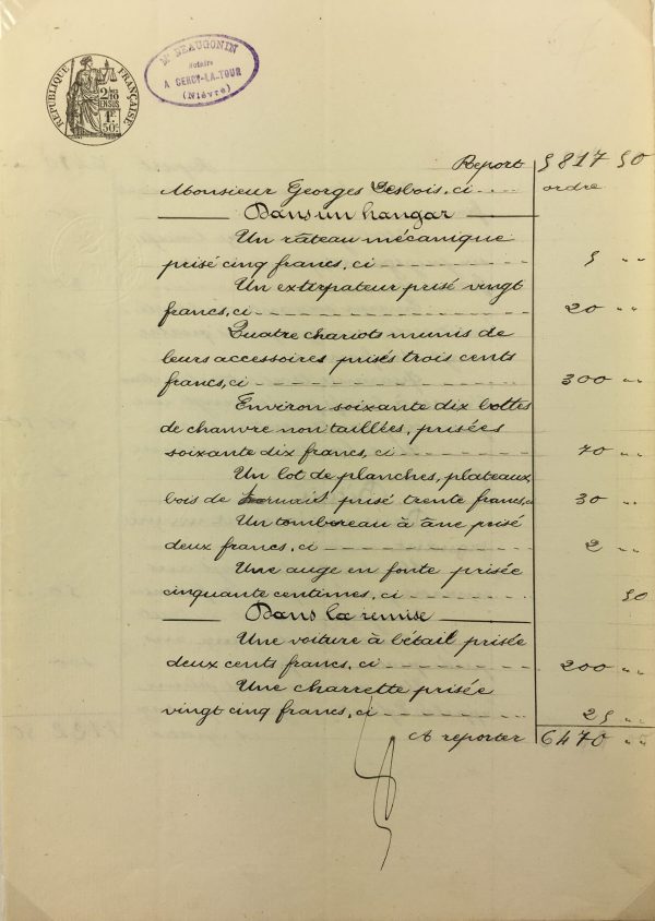 Manuscripts Original Art - Carts & Garden Tools, Inventory, 1901