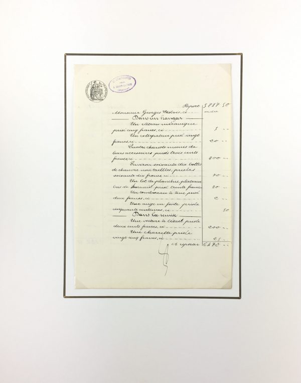 Manuscripts Original Art - Carts & Garden Tools, Inventory, 1901