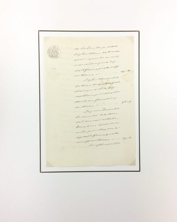 Manuscripts Original Art - Land L'Ecosse, French Manuscript, 1851