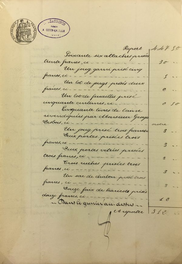 Manuscripts Original Art - Farming Tools, Inventory, 1901