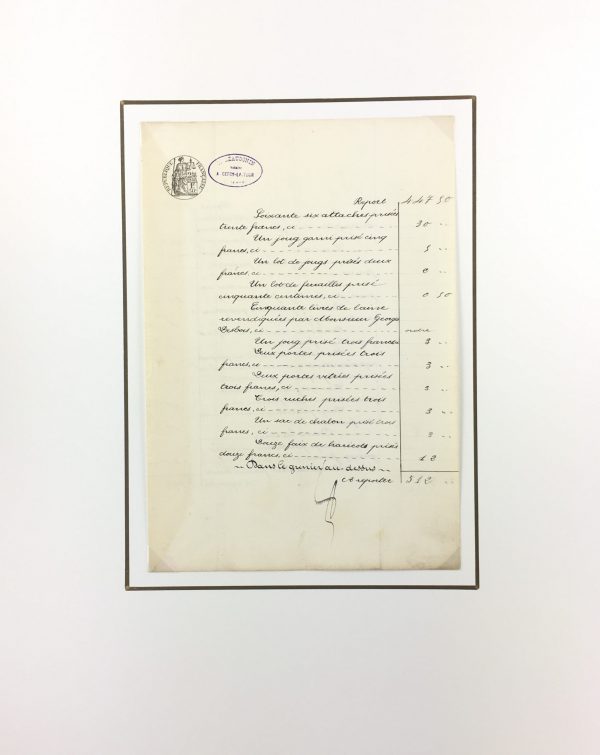Manuscripts Original Art - Farming Tools, Inventory, 1901