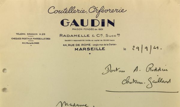 Manuscripts Original Art - Purchase Receipt, Cutlery, Goldsmith, 1941